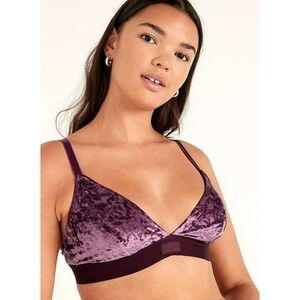 PINK Velvet Bralette Purple Medium